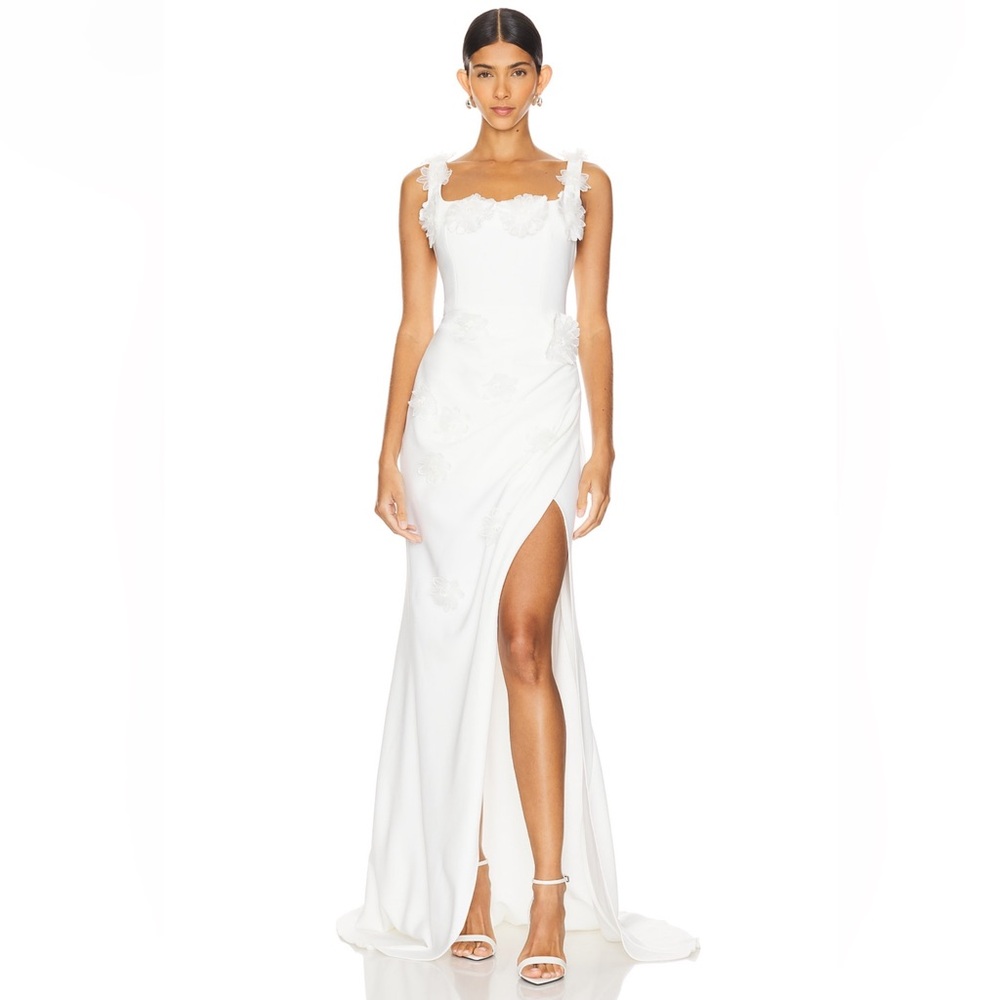 Elliatt White Floral Wedding Dress